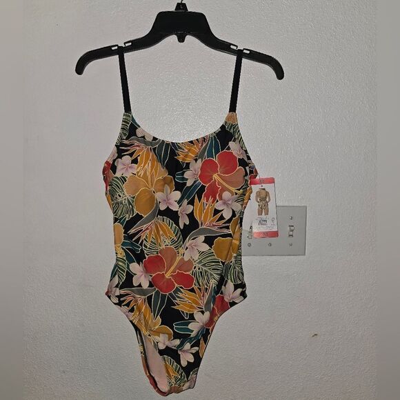 Hurley Floral Print Multicolor One-Piece Swimsuit Size Medium - Picture 11 of 12